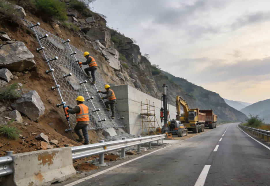 阜沙镇公路道路护坡